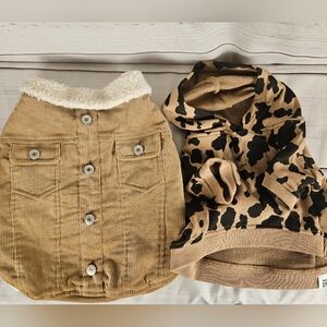 PAWSEE Sherpa Corduroy Dog Jacket and Dog Hoodie Frenchie, Pug, etc Dog Clothes